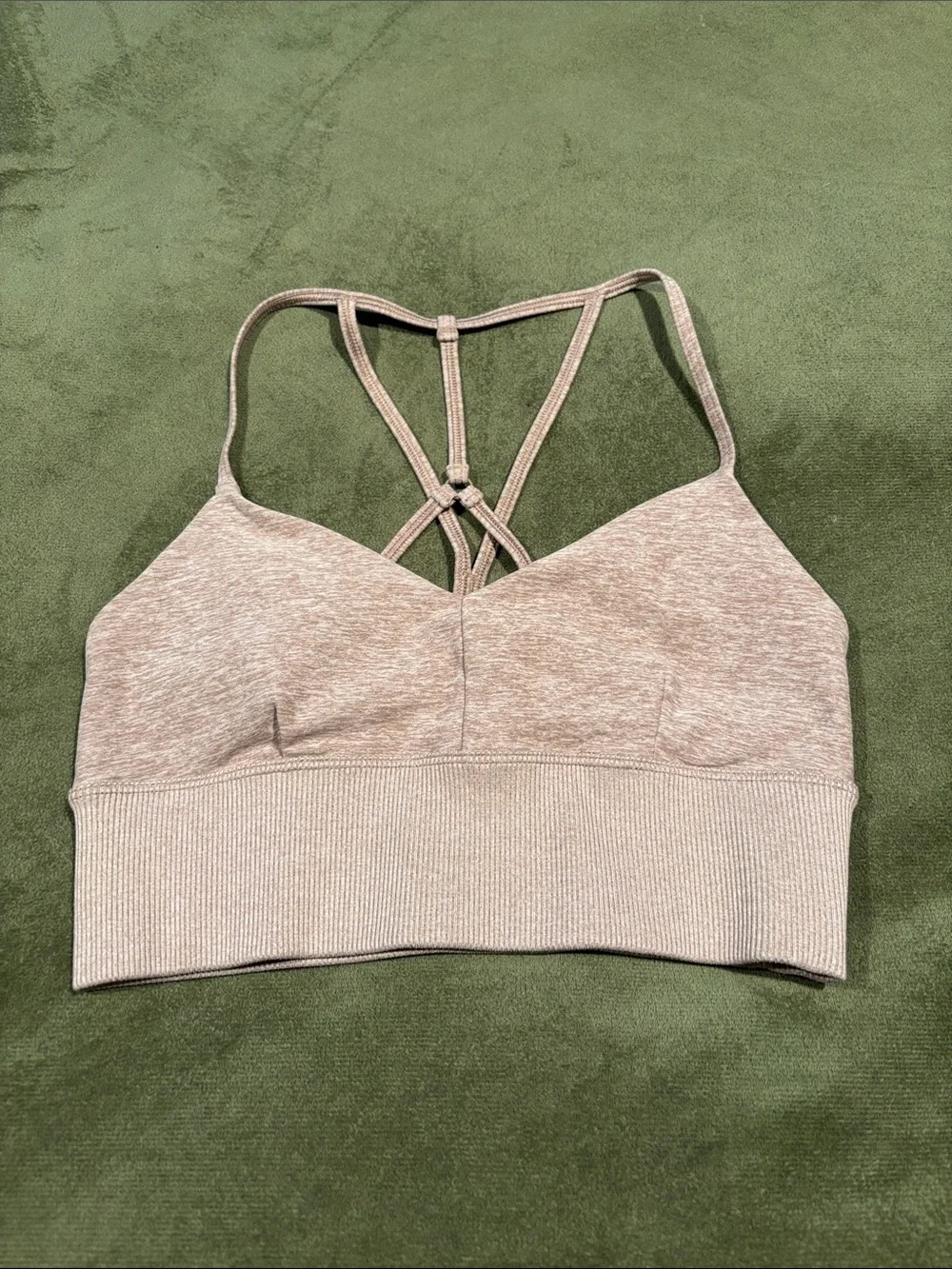 alo yoga Seamless Light Taupe Strappy Bralette